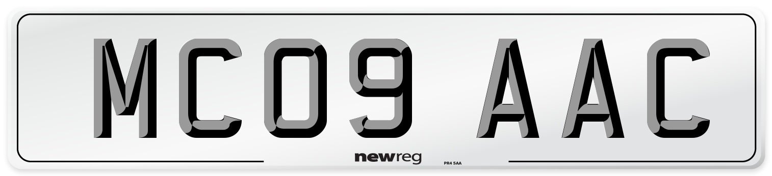 MC09 AAC Number Plate from New Reg